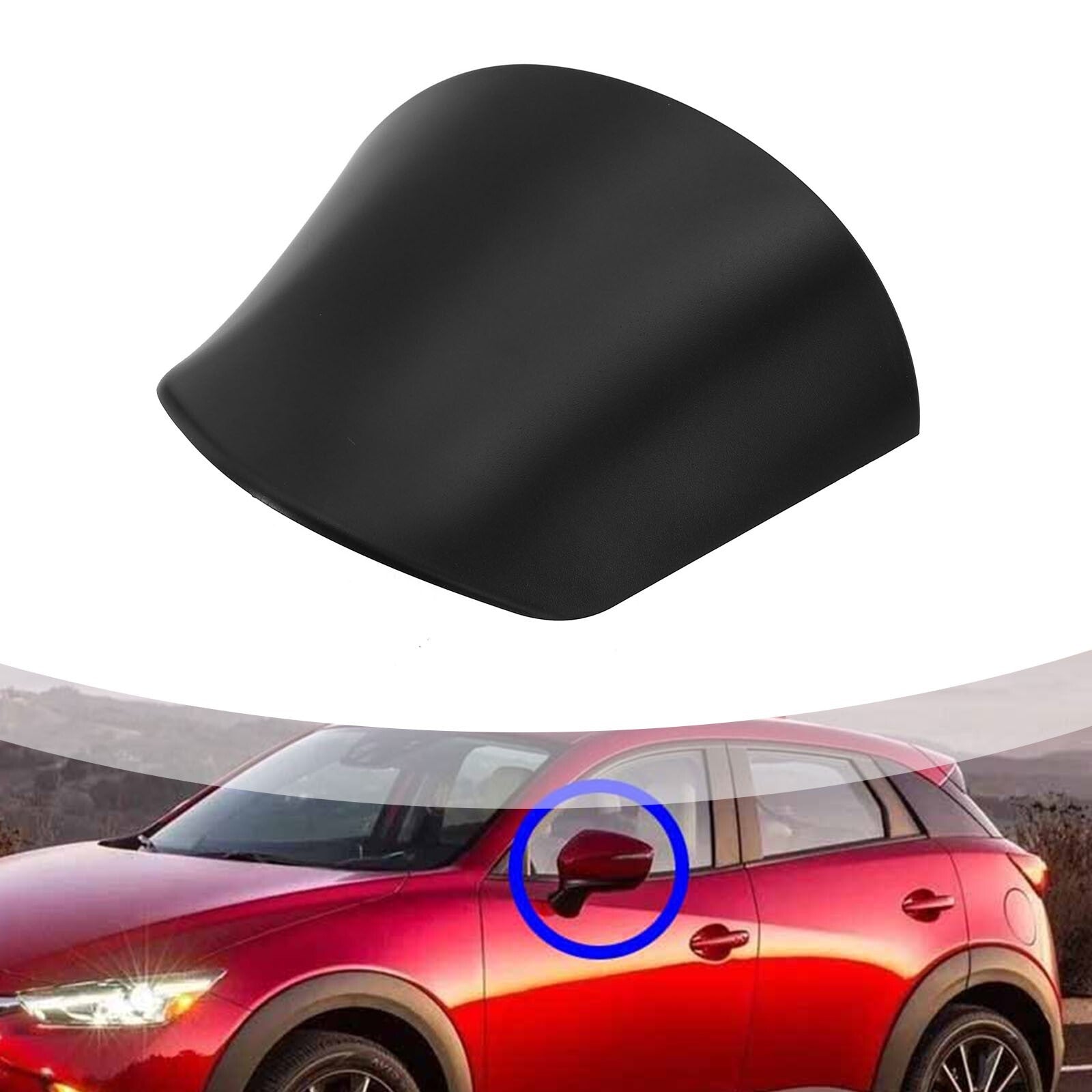 Enhanced Fitment Mirror Lower Cover for Mazda CX3 2016-2019 CX5 2015-2016 Black