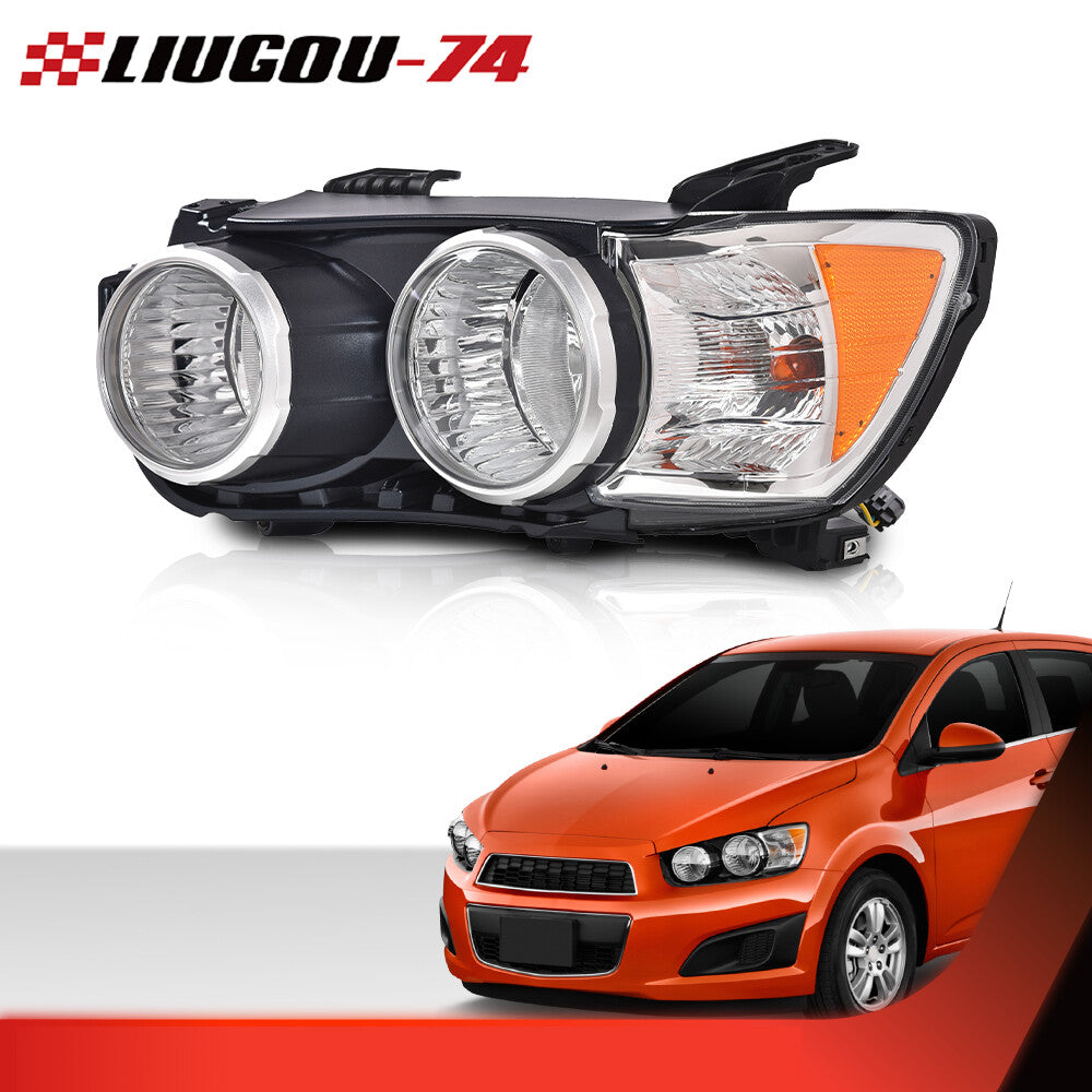 Suitable for 2012, 2013, 2014 - 2016 for Chevrolet Sonic Chrome Halogen Headlights - Driver Side