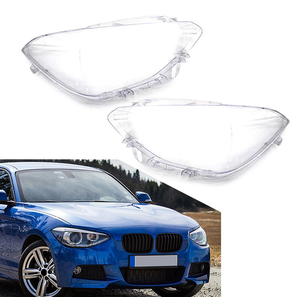 1 Pair Transparent Headlight Lens Lampshade Cover for BMW 1 Series F20 116i