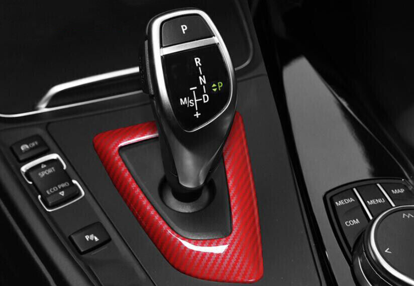 Red Carbon Fiber Trim Central Console Gear Shift Fit for BMW F20 F21 F22 F23 ABS