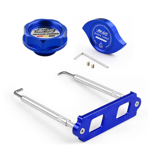 JDM Blue Oil Filler Cap Radiator Cap Battery Tie Down for Honda for Civic for Acura