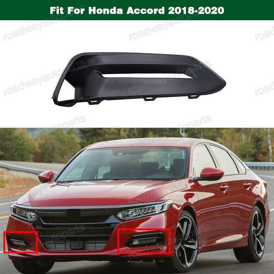 Black Front Bumper Fog Light Cover Trim Bezel Right for Honda Accord 2018-2020