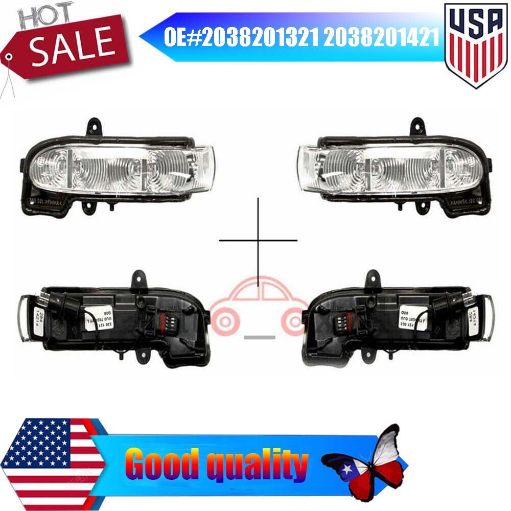 Pair for Mercedes Benz W211 New Left Right Door Mirror Turn Signals Lights