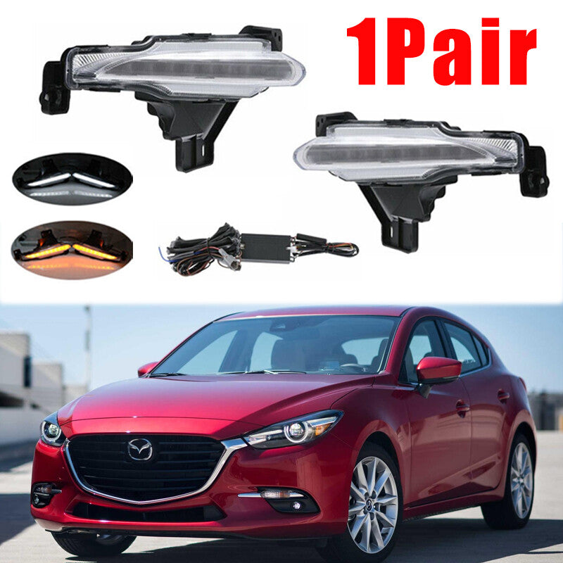 1Set for Mazda 3 Axela 2017 Fog Lamp LED DRL Daytime Running Light