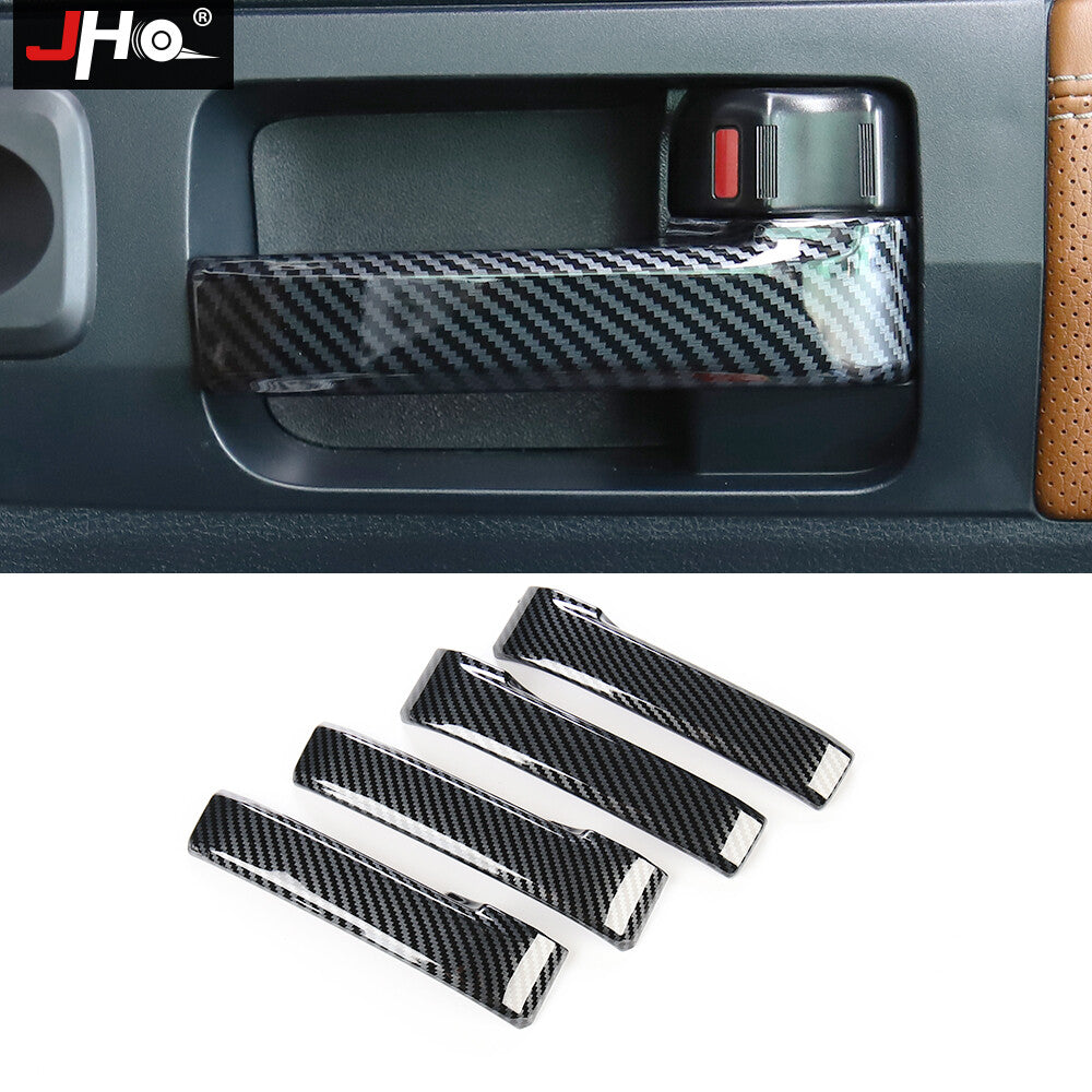 Carbon Fiber Black Inner Door Handle Cover Trim Frame for Toyota Tundra 14-2021