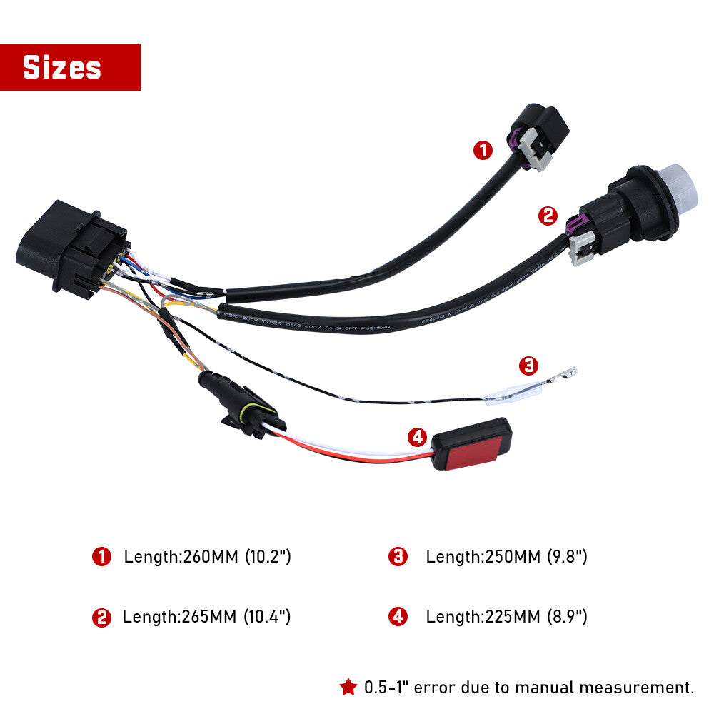 2x Headlight Lamp Wiring Harness Adapter For 2013-2018 for Dodge for Ram 1500 2500 3500