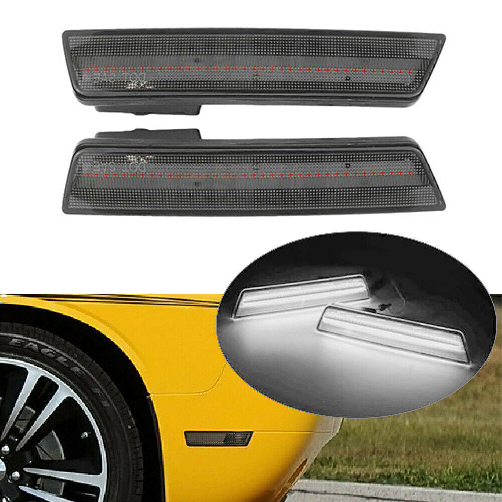 LED Rear Side Marker White Lights Fit 08-14 for Dodge for Challenger /11-14 Charger Black