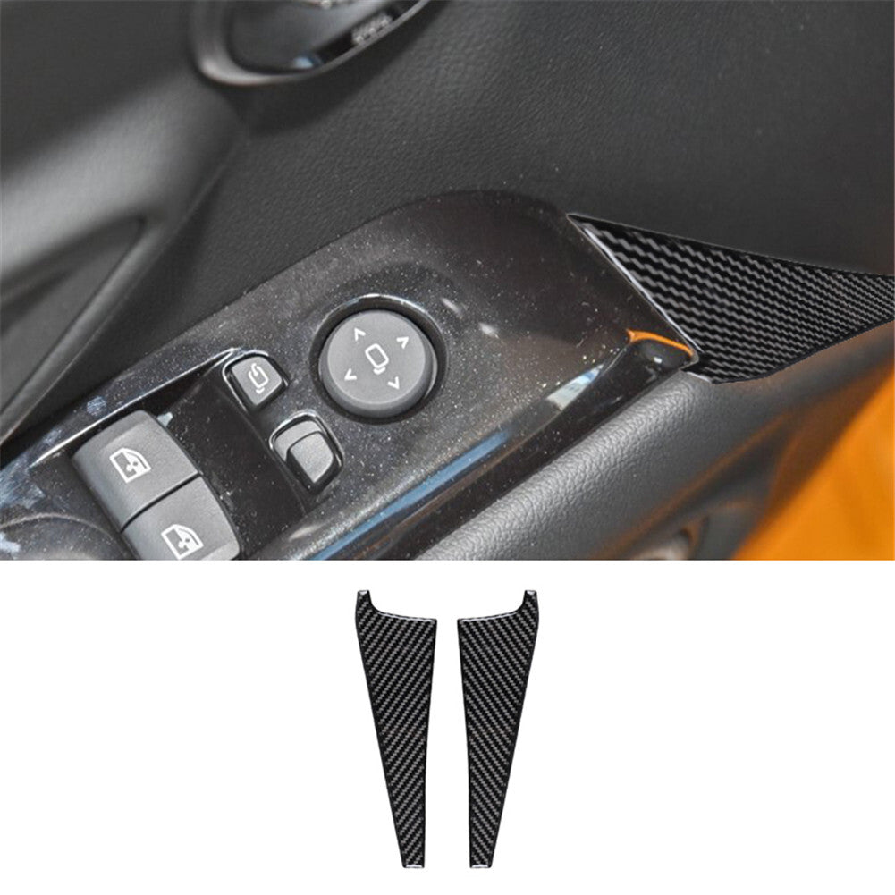 2x Carbon Fiber Interior Door Armrest Cover Trim for Toyota Supra A90 2019-2022