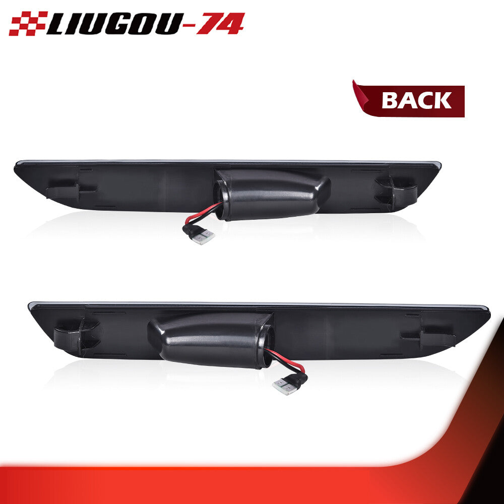 Suitable for 2015-22 for Ford for Mustang,white LED rear side marker lights, dark smoked.