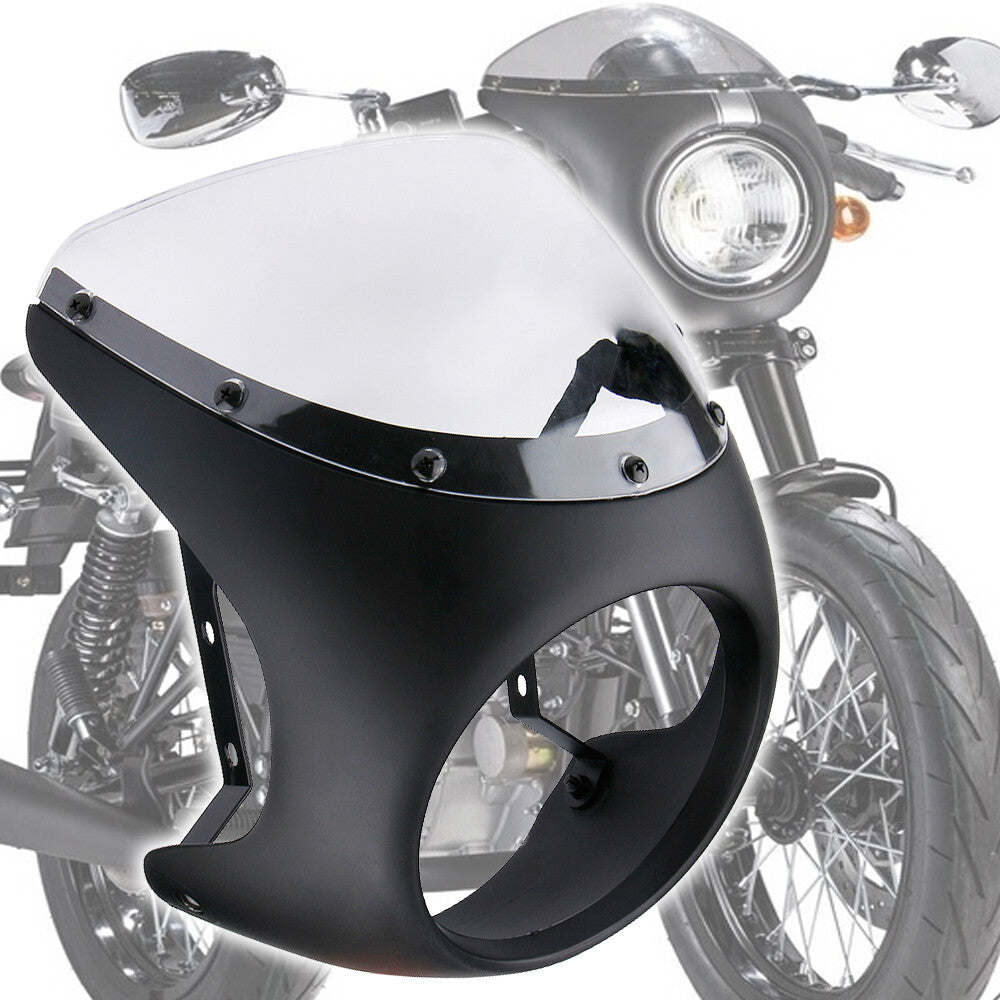 7-inch motorcycle headlight fairing windshield suitable for Cafe Racer windshield black