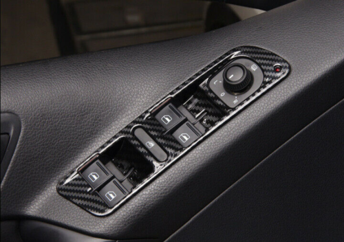 for Volkswagen for Tiguan 2013-2016 Carbon Style Window Lift Panel Switch Cover Trim
