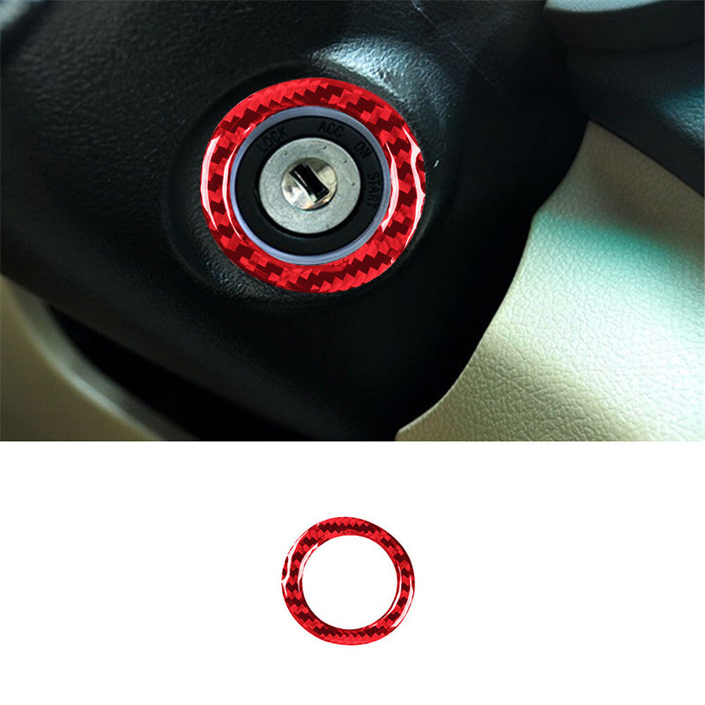 Red Carbon Fiber Interior Keyhole Frame Cover Trim for Toyota Highlander 2008-13