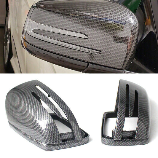 Carbon Fiber Side Mirror Cover Cap Add On Fit for Benz W204 W212 W218 W176 W221