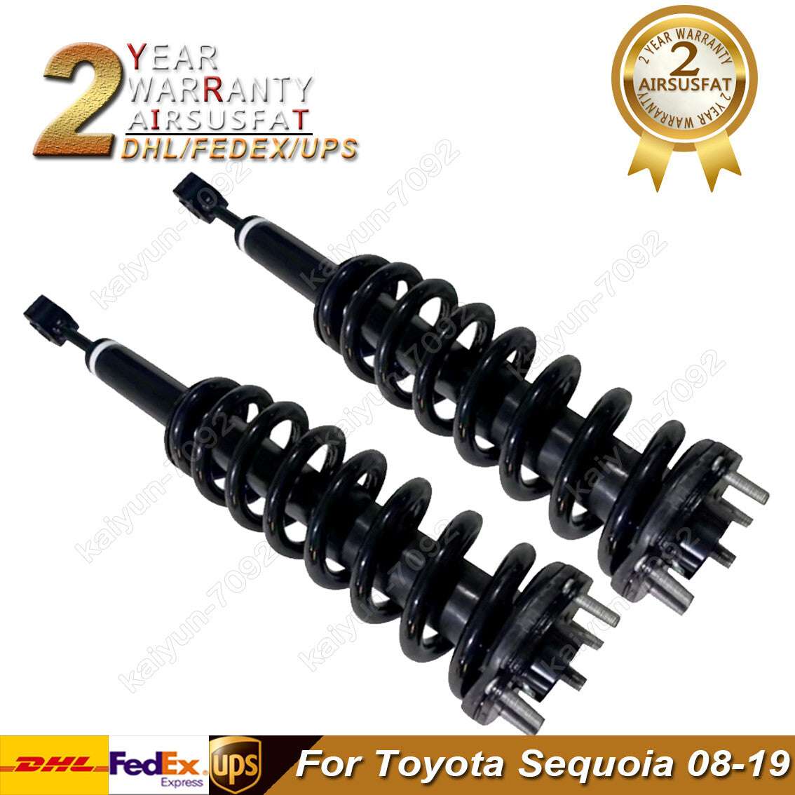 2x Front Shock Absorber Strut Assy w/Sensor for Toyota Sequoia 08-19 4851009S61