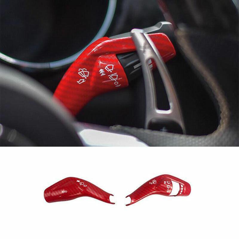 for Ford for Mustang 2015-2022 Red Carbon Fiber Wiper Gear Shift Lever Decoration