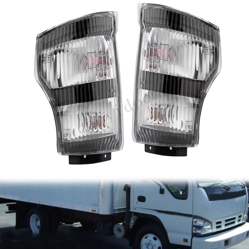 Pair Front Corner Indicator Light Lamp Left+Right for Isuzu Truck N 2004-2009