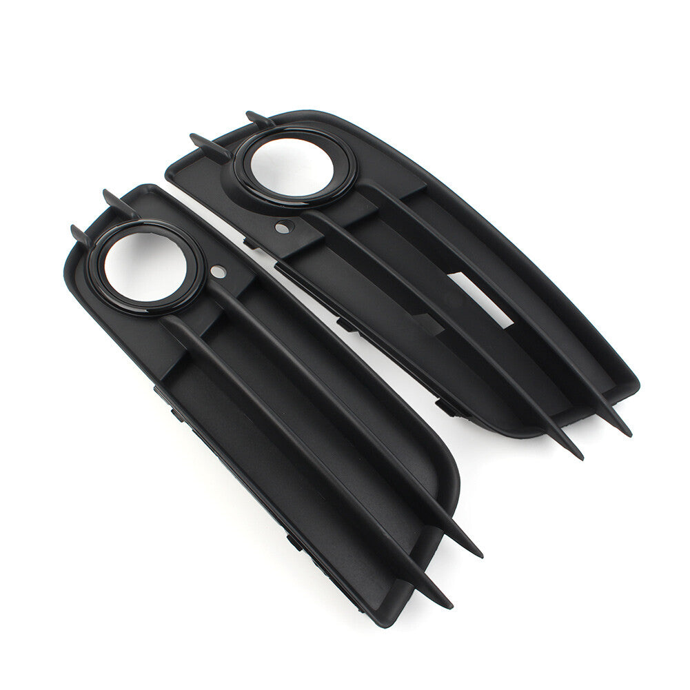 1 Pair Black Front Bumper Fog Light Grille Cover for Audi for A4 B8 S4 2008-2012