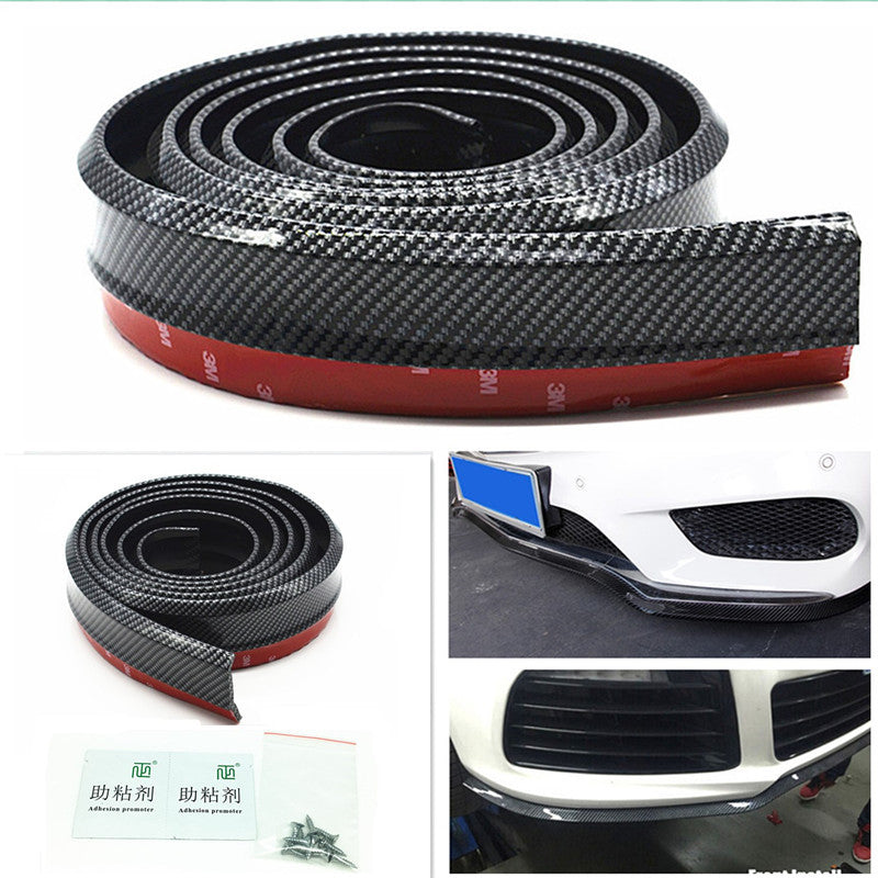 2.5M Car Carbon Fiber Front Bumper Spoiler Lip Splitter Valance Chin Protector