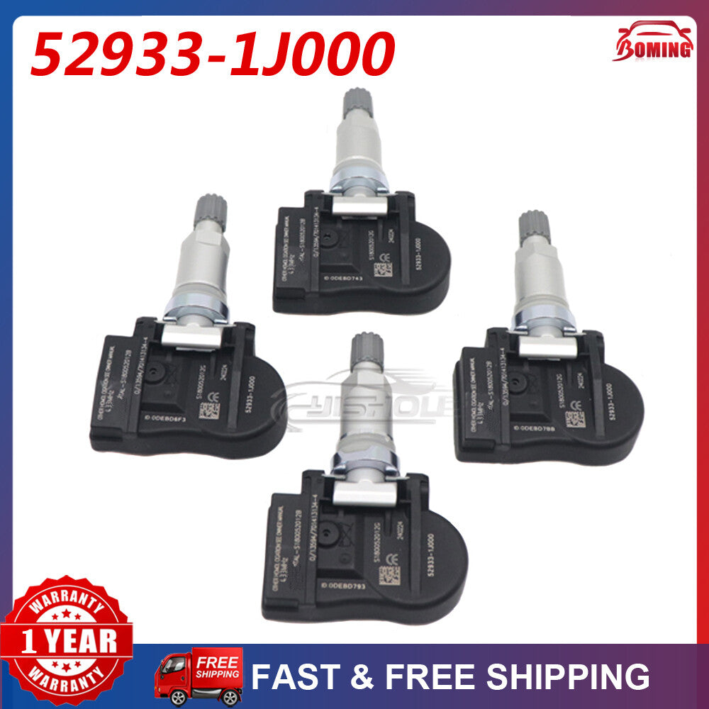 4-Piece Tire Pressure Sensor 433MHz TPMS 52933-1J000 for Kia Optima for Hyundai Sonata