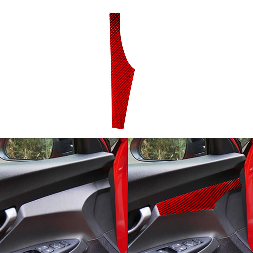 Red carbon fiber drive side door covers for the for Hyundai for Veloster JS 2019 - 2022