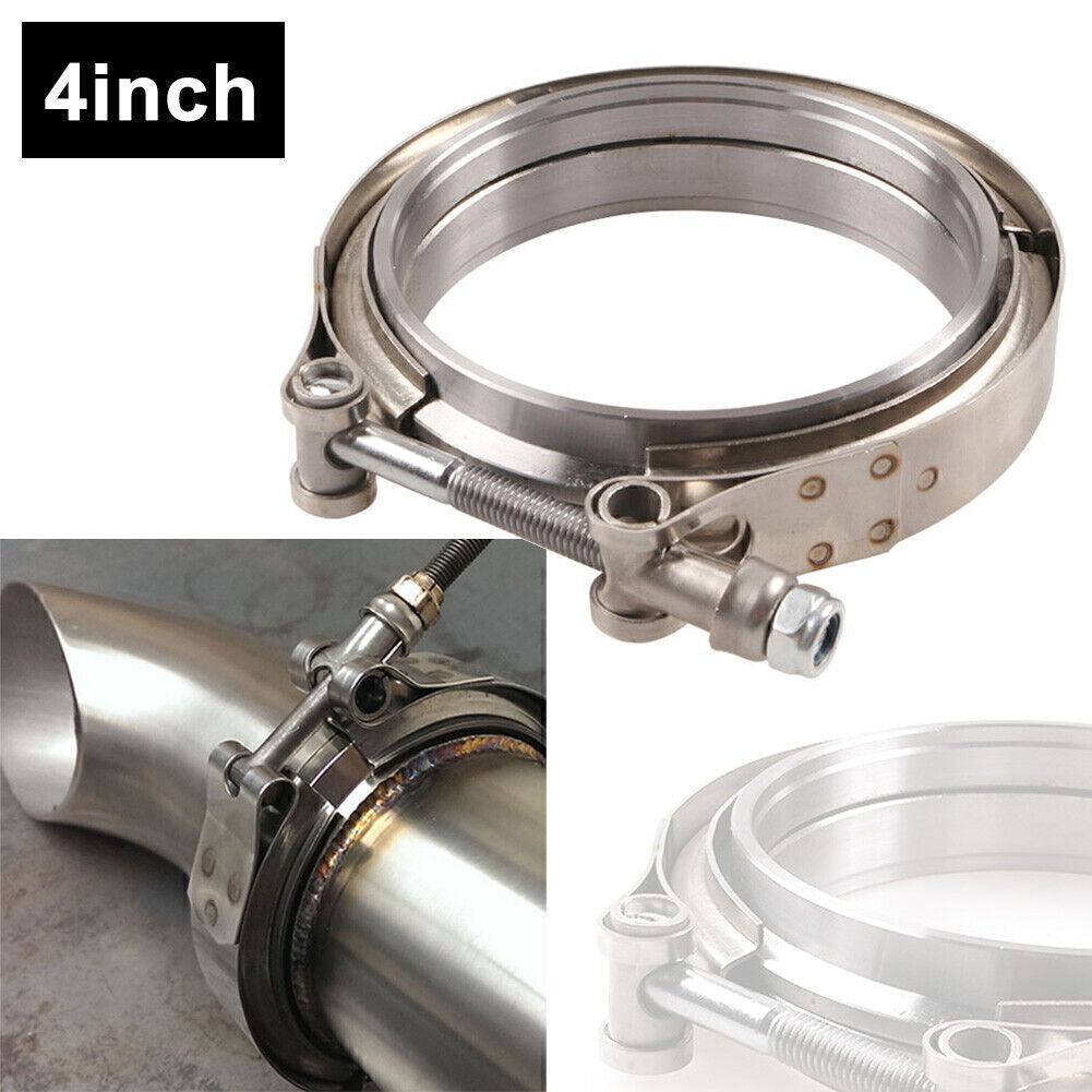 4'' V-Band Flange Clamp Kit Fit Turbo Exhaust Downpipes Mild Steel Flange