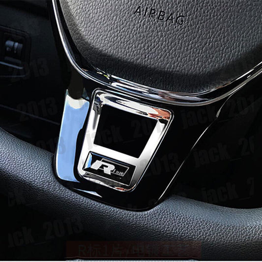 Chrome R Steering Wheel Sequin Cover Trim for Volkswagen for VW POLO 2014-2023