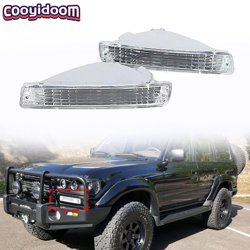 Two front turn signal lights and fog lights suitable for Toyota for Land Cruiser LC80 FJ80 1991-1998