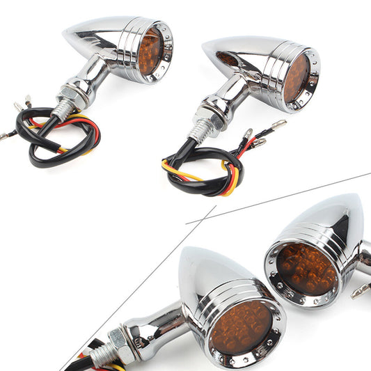 12V Motorcycle LED Brake Blinker Turn Signal Tail Light Chrome for Harley for Honda