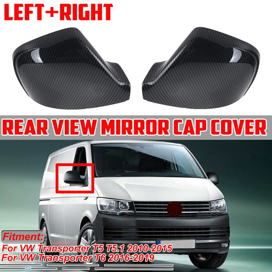 Pair Wing Door Mirror Cover Cap for VW Transporter T5 T5.1 2010-2015 T6 2016-19