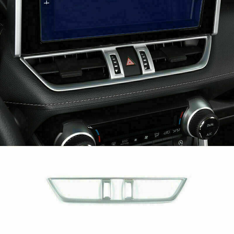 for Toyota RAV4 2019-2023 Matte Silver Central Console Air Outlet Vent Frame ABS