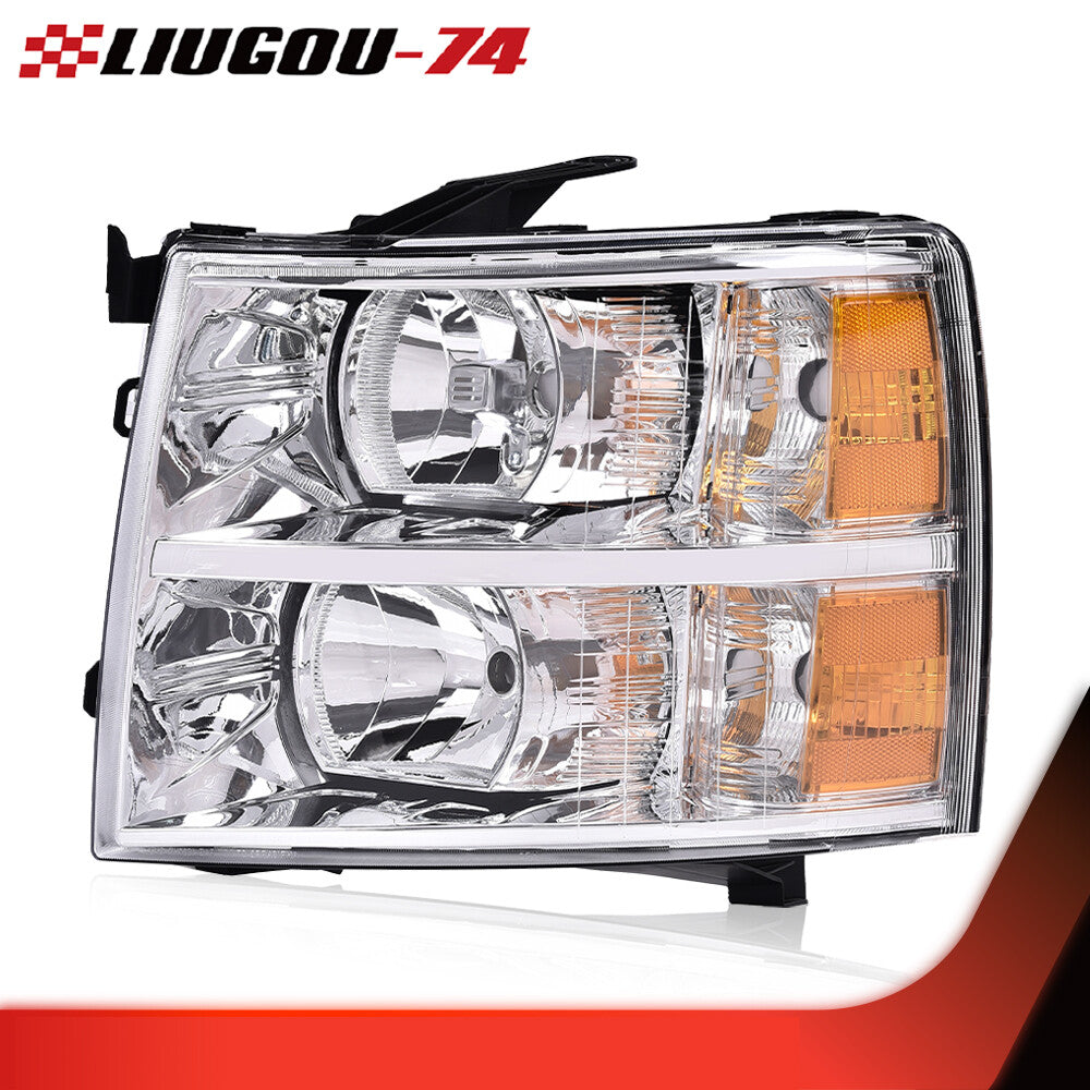 Chrome/amber corner lights on the left are suitable for 2007-2014 for Chevrolet Silverado.