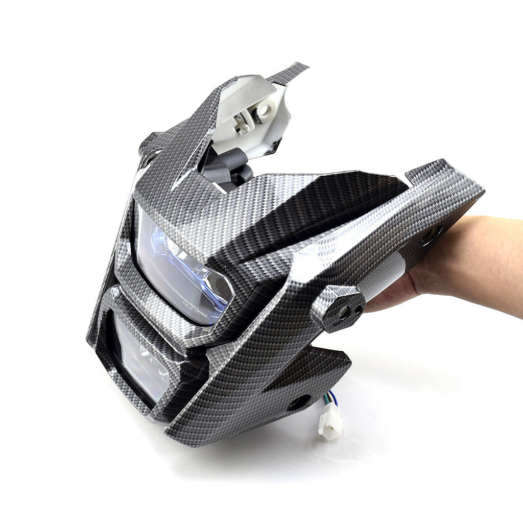 LED Headlight Monkey Front Light Lamp Carbon Cover for Honda Grom MSX125 16-18