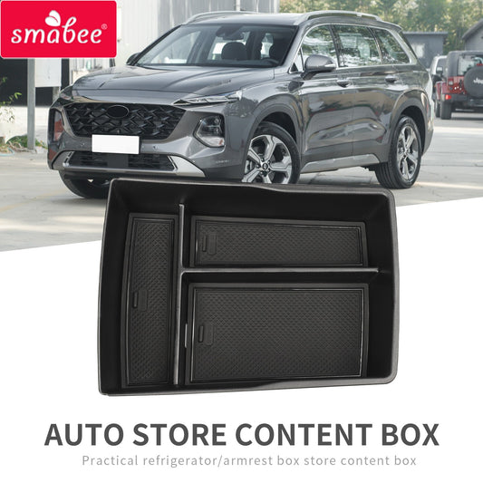 for Hyundai Santa Fe 2023 + Car Central Armrest Storage Box Accessiories Tidying