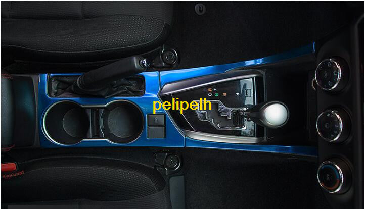 For 2014-2018 for Toyota for Corolla blue Steel Inner Gearshift water cup Cover trim 3x