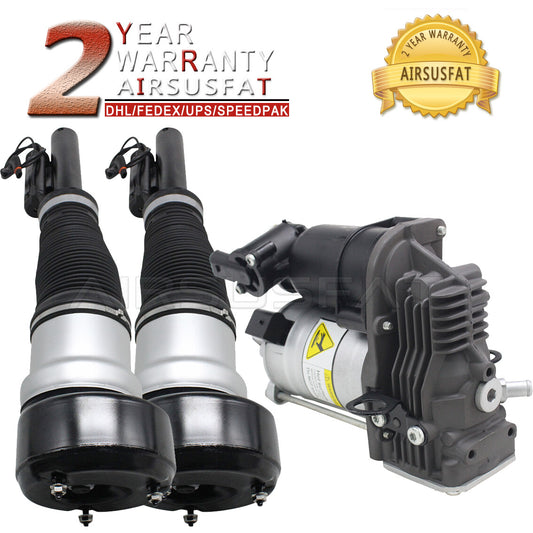 2x Front Air Suspension Shock w/ Compressor Pump for Mercedes S-Class W221 S550