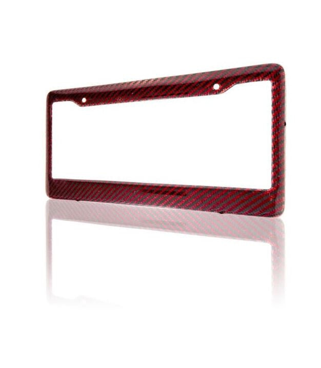 Car license plate frame cover hood trunk red carbon fiber suitable for Jeep