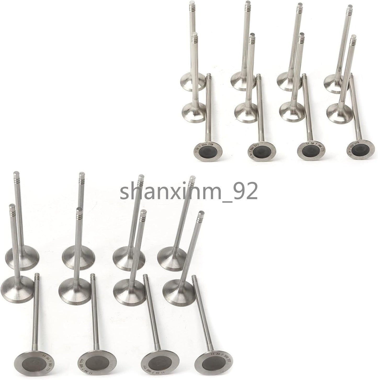 16Pcs Intake  Exhaust Valve Kit Fit For 2.0T for BMW F20 F21 F34 F36 X1 X3 X4 X5 X6