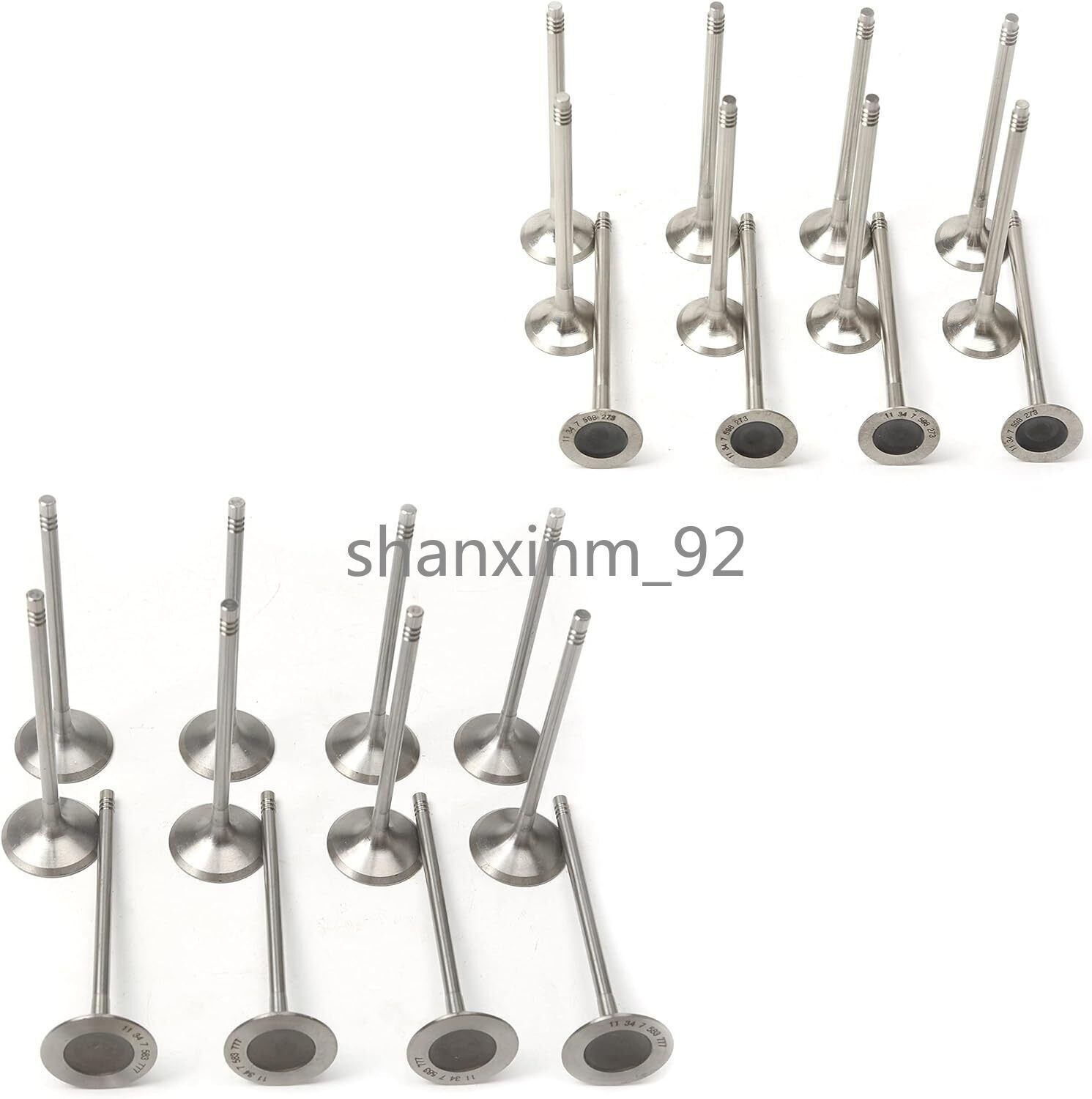 16Pcs Intake  Exhaust Valve Kit Fit For 2.0T for BMW F20 F21 F34 F36 X1 X3 X4 X5 X6