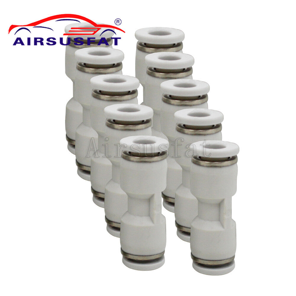 10 straight connectors for Mercedes suspension air hose repair, 6mm to 6mm.