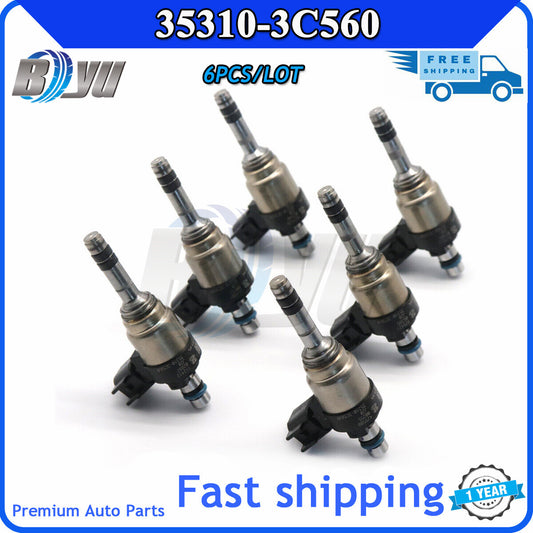 6x fuel injectors 35310-3c560 14-18 for Hyundai Santa Claus 3.8L V6 for Kia Sorento 3.3L V6