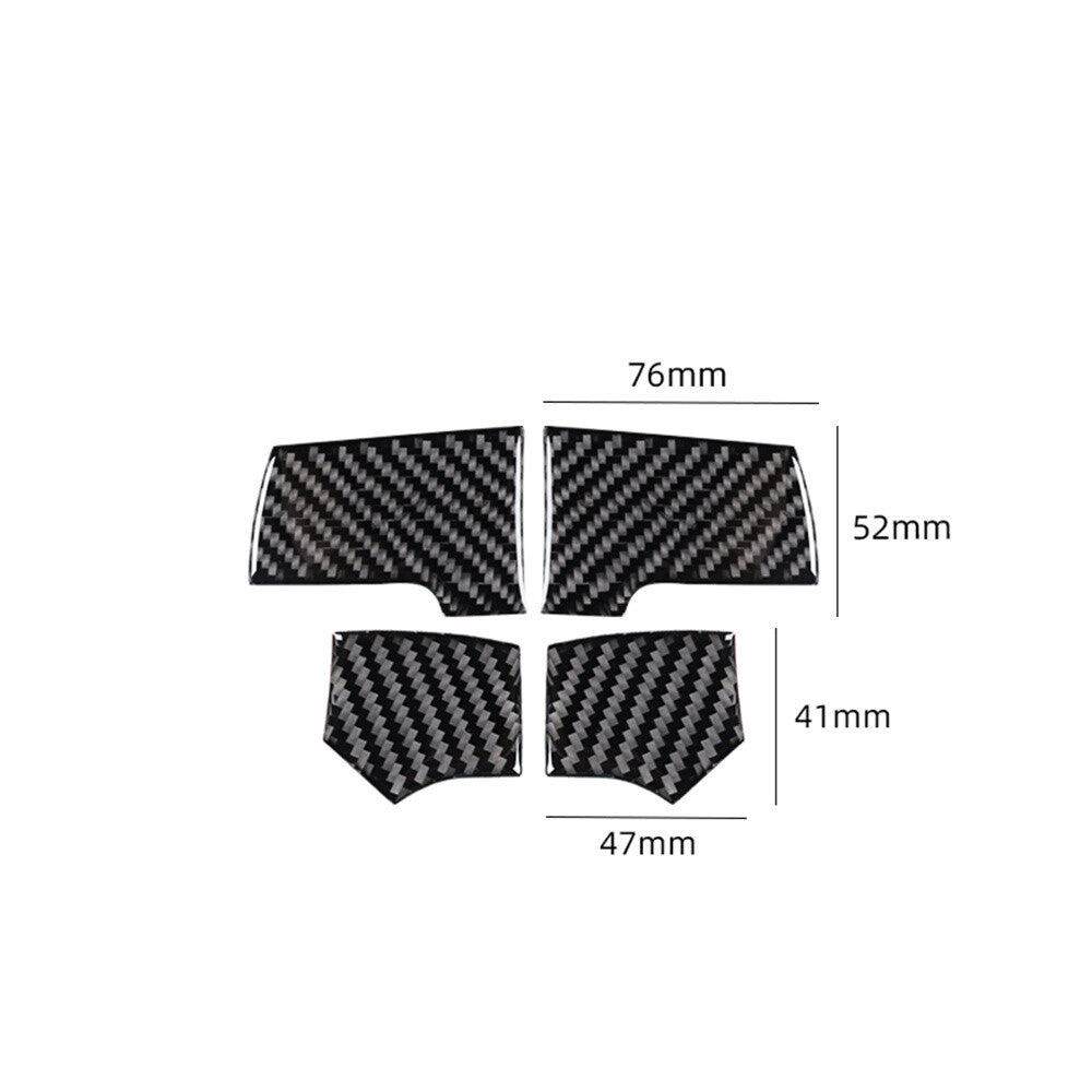 4Pcs Carbon Fiber Interior Steering Wheel Panel Trim for Ford F150 FX4 2004-2008