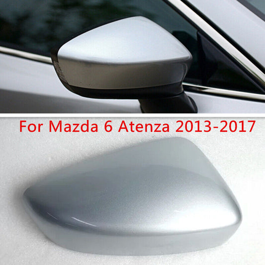 Silver Right Rearview Door Mirror Cover Shell Cap for Mazda 6 Atenza 2013-2017