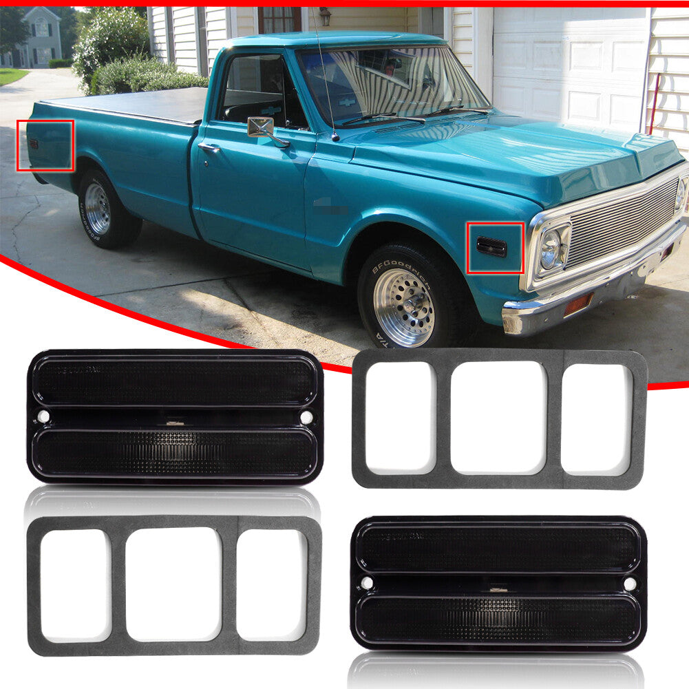 Front/rear bumper side marker light lenses for 1968-72 for Chevrolet and Gimsi pickup trucks.
