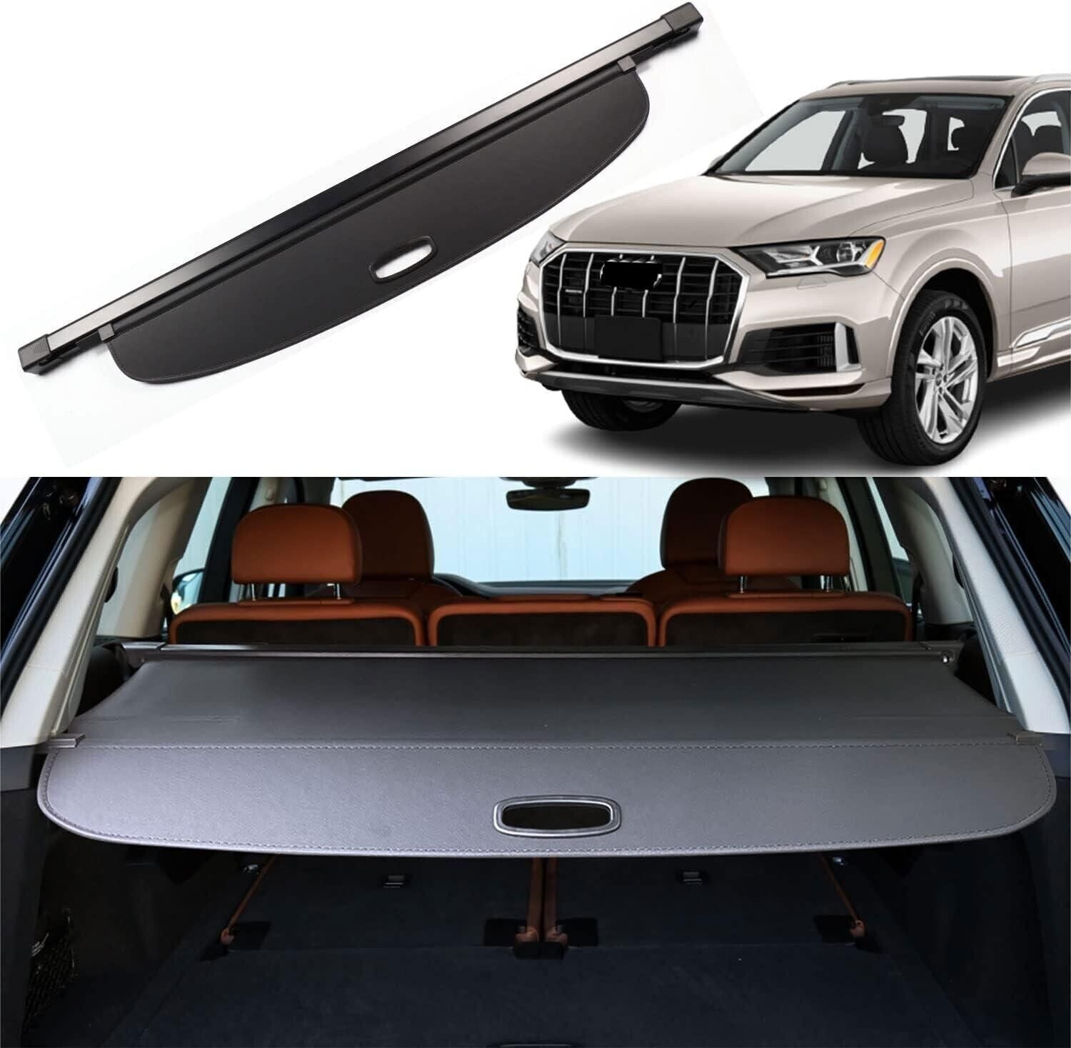 1X Rear Trunk Luggage Cargo Cover Security Protector Shade for Audi Q7 2016-2024