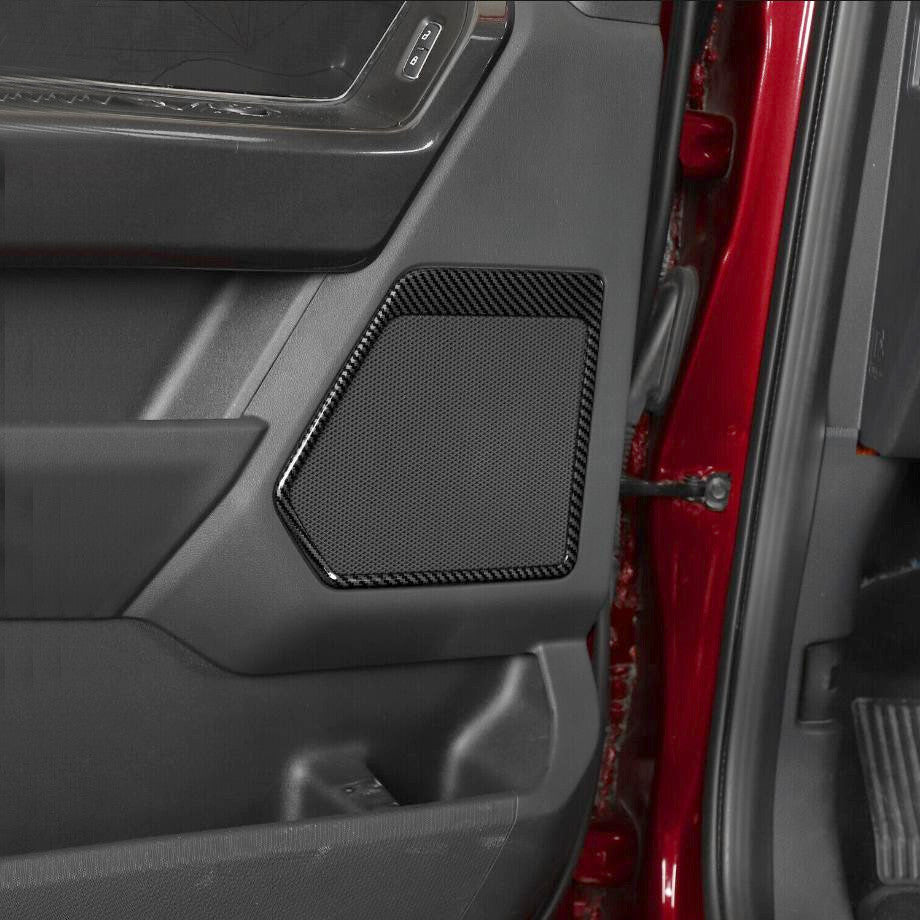 Suitable for 21-23 for Ford F150 F-150 Carbon Fiber Inner Door Speaker Cover Trim Frame 4P
