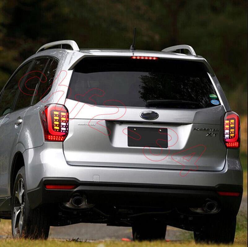 Smoke Black LED Rear Lamps Taillights Dynamic Signal for Subaru Forester 13-2018