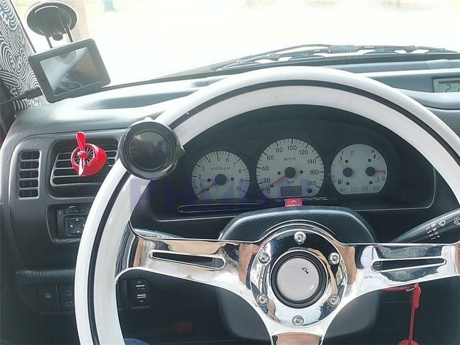 Universal 12V Black Car Refit Steering Wheel Wirless Horn Button w/Receiver Box