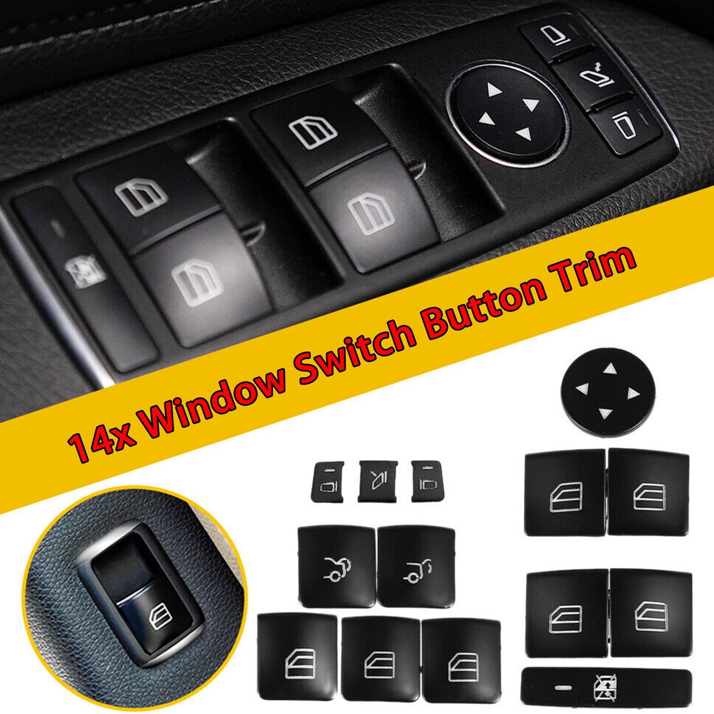 for Mercedes Benz CLA E C-Class Car Parts Window Switch Button Repair Stickers