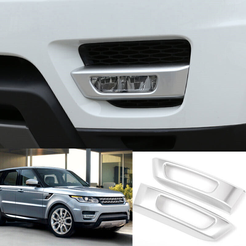 for Range Rover Sport 2014-17 Silver Look Front Bumper Fog Light Lamp Frame Trim
