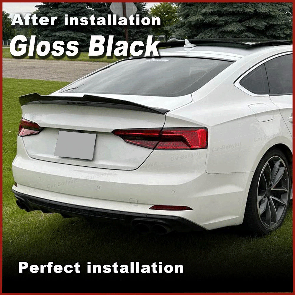 for Audi A5 S Line S5 RS5 B9 Coupe 17-22 Gloss Black Rear Trunk Spoiler Lip Wing